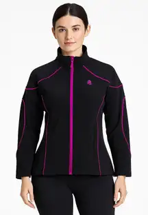 Legendary Whitetails Womens XXL Black Jacket Full Zip Up Purple Trim