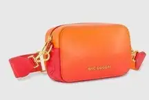 MAC DUGGAL OMBRE SMALL LEATHER CROSSBODY CAMERA BAG WITH ADJUSTABLE STRAP