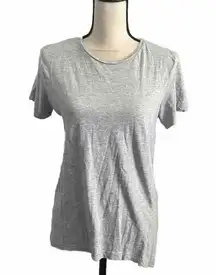 Missguided Light Gray Short Sleeve Basic Scoop Neck T-Shirt size 8 Medium