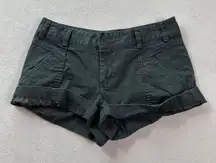 Banana Republic Cuffed Shorts Womens 2P Petite Black Low Rise Flat Front Stretch