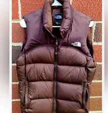 The North Face Vest 1996 Retro Nuptse 700 Puffer Down Chocolate Brown S GUC