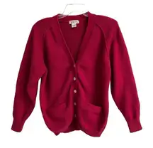 Vintage Talbots Y2K V-neck raspberry button front cardigan S