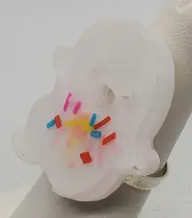 Halloween Adjustable White & Multicolor Ghost Ring