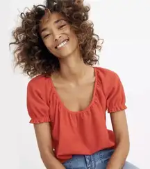 EUC‎ Madewell Texture & Thread Women’s Shirt Size XS Peasant Top  Puff Sleeve