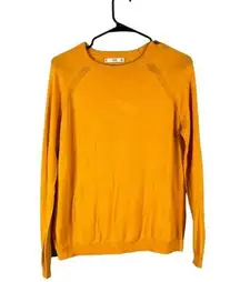 MNG by Mango Orange Long Sleeve Crew Neck Knit Pullover Sweater Women Sz S