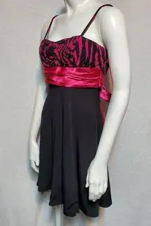 NWT City Triangles Black & Pink Zebra Dress (S)