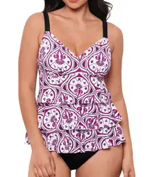 Swim Solutions Reticket Fauxkini One Piece