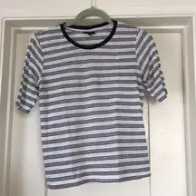 Who what wear black and white Striped top short sleeve t shirt XS