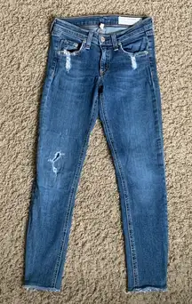 Rag & Bone size 24 skinny denim ankle length blue jeans