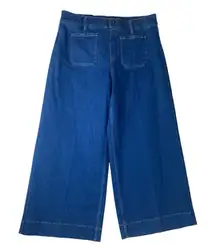 SPANX XL petite new wide leg crop jeans slimming flat front