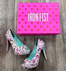 Iron Fist Deaths Diner Pink Peep Toe Heels Sz 5