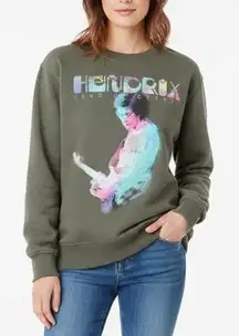 Authentic Hendrix Sweatshirt Women XS Gray Band of Gypsys 1970 Tour Graphic Crew