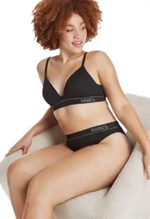HANES womens size small Black Bra & Matching Underwear set NWT​​​​​​