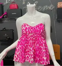 💙💖 NWT Vintage Betsey Johnson (Black Label) Pink Leopard Strapless Top