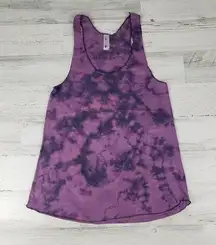 NWOT American Apparel 50/50 Custom Purple Bleach Tie Dye Crinkle Tank Top Medium