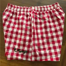 Peach Love California Red White Plaid Merry Shorts NWOT