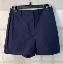 Mango NWT navy high waisted cotton shorts size small