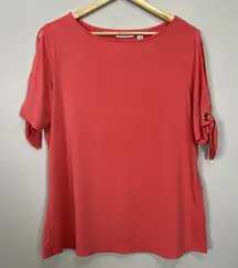 Susan Graver Top Women Large Liquid Knit Minimalist Casual Contemporary Office