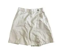 LL BEAN Womens Tan Button Wrap Skort Size 6