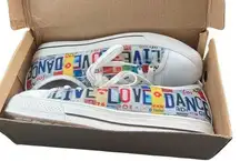 License Plate Retro Sneakers -Custom Design-US 11 /EU 42 NEW in box