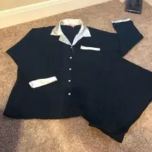 Vintage Lane Bryant black/white polka dot satin