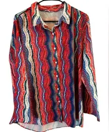 Zigzag bright soft button down‎ shirt XL