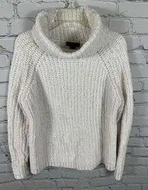 Urban Heritage  Women’s Chenille Sweater Chunky Knit Cowl Neck White/Off White S