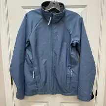 Columbia Jacket Womens Large Blue Wind Rain Soft Shell Lightweight Full Zip