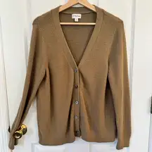 Women’s Camel Button Front Cardigan Sweater Size XL Grunge Grandpa The Drop