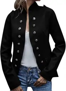 New With Tags Cezele Black Military Style Jacket Sz M