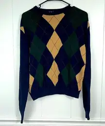 John Galt Brandy Melville Argyle Diamond sweater 100% Cotton Long Sleeved