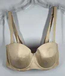 C 27 Chantelle tan brown light stripe convertible strap/strapless Comfort Chic F