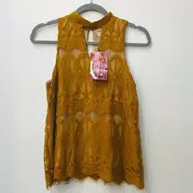 NWT Love Fire Sleeveless Lace Top Small