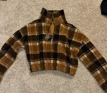 Plaid Cropped Quarter Zip