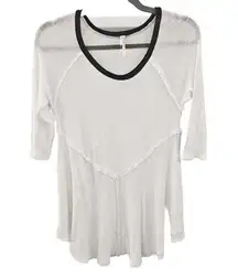 Free People Intimately Layering Top Womens Size S Lightweight Knit White * FLAW