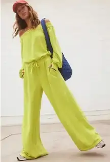 FREE PEOPLE FP Movement One To Beat One Piece Sweat Jumpsuit Limeaide XS