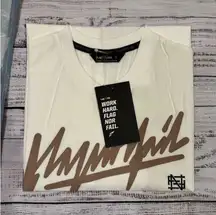 Flag nor Fail NWT Unisex Static OG Tee in White/Brown Size Small
