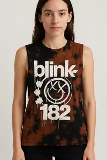Women's Tie-Dye Sleeveless Top Y2K 90’s Pop Band Grunge Blink 182