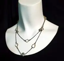 Express Silver Tone & Clear Multilayer Necklace