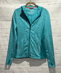 Brooks Blue Athletic Zip Up Hooded Running Jacket for Women Size small
