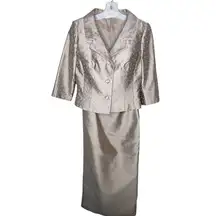 Vintage Montage Collection Two Piece Strapless Formal Dress With Jacket