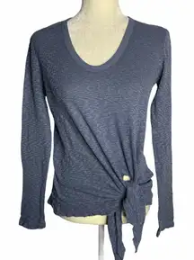 Thermal Knit Sweater Asymmetrical Tie Front 44PE