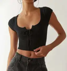 Nwt Out From Under Knockout Seamless Lace-Up T-Shirt