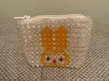 HANDMADE White Beaded Kawaii Coin Purse Pouch
