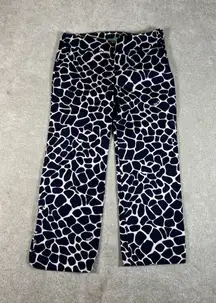 lilly pulitzer palm beach fit pants navy white giraffe cropped pants 4