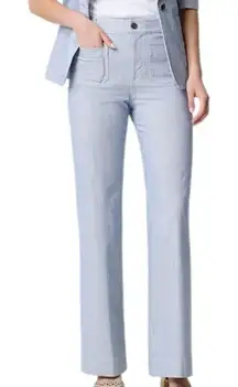 J.Crew Lizzie high-rise patch-pocket wide-leg pant Antique Navy White stripe NWT