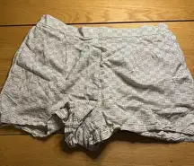 Madewell linen creme brown pull on shorts xl