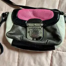 Brighton leather colorblock crossbody bag purse date night going out coquette