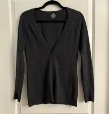 Women's Gray Cardigan Sweater 100% Cashmere