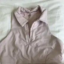 ALO Yoga Women's Light Pink Collared Tank Top